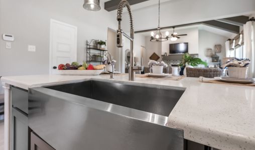 Kitchen with upgraded faucet