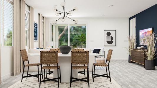 Dining area overlooking the living space