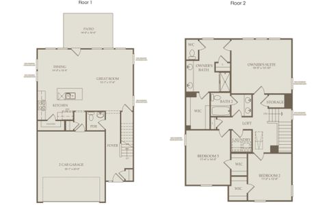 Floor Plan Level 1 and Floor Plan Level 2