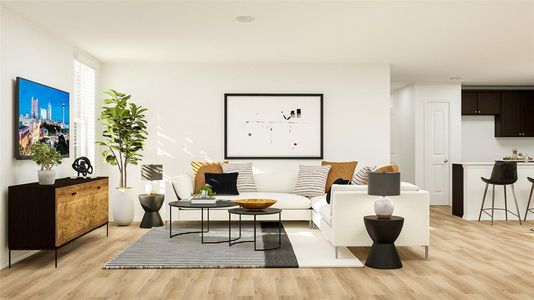 Living room featuring light hardwood / wood-style flooring