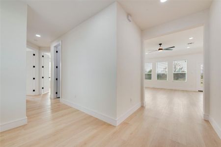 Hallway featuring light hardwood / wood-style floors