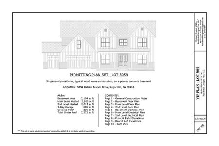 New construction Single-Family house 5059 Hidden Branch Dr, Sugar Hill, GA 30518 - image