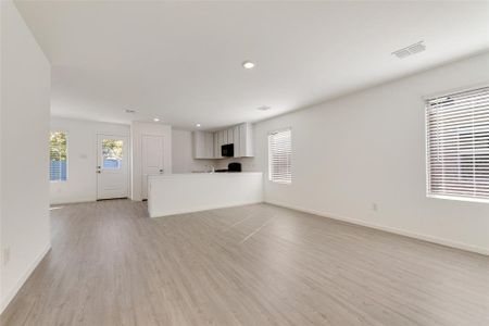 Unfurnished living room featuring light hardwood / wood-style floors