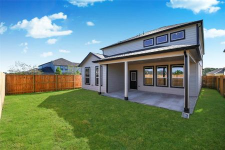 Backyard retreat, offering an abundance of space for kids to play and explore. The possibilities are endless in this outdoor haven, where the joy of open-air activities and family gatherings awaits. Sample photo of completed home with similar floor plan. Actual colors and selections may vary.