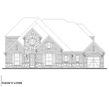 Plan 859 Elevation A w/ Stone