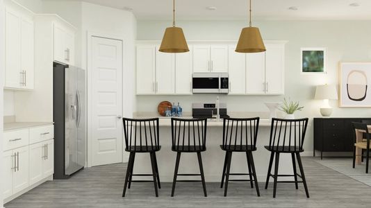 Kitchen with center island seating