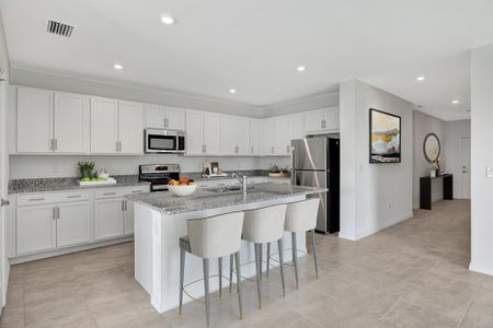 Kitchen with low profile lighting