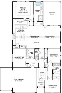 The Tacoma II floor plan by K. Hovnanian Homes. 1st Floor shown. *Prices, plans, dimensions, features, specifications, materials, and availability of homes or communities are subject to change without notice or obligation.