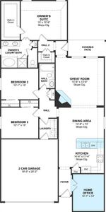 The Fairbanks floor plan by K. Hovnanian® Homes. 1st Floor shown. *Prices, plans, dimensions, features, specifications, materials, and availability of homes or communities are subject to change without notice or obligation.