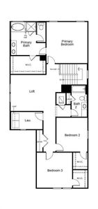 This floor plan features 3 bedrooms, 2 full baths, 1 half bath and over 2,300 square feet of living space.