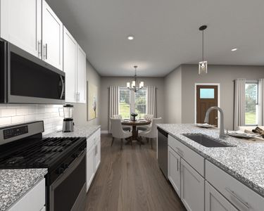 Prepare meals at the kitchen island while the kids hang out in the great room.