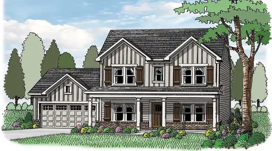 New construction Single-Family house 598 Calgary Downs Dr, Winder, GA 30680 plan The Jackson | Front Entry - image