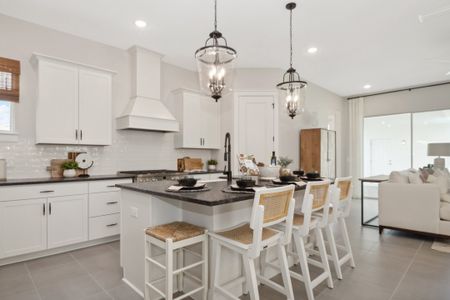 Kitchen with pendant lighting