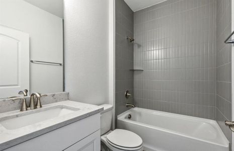 Upgraded secondary bathroom*real home pictured