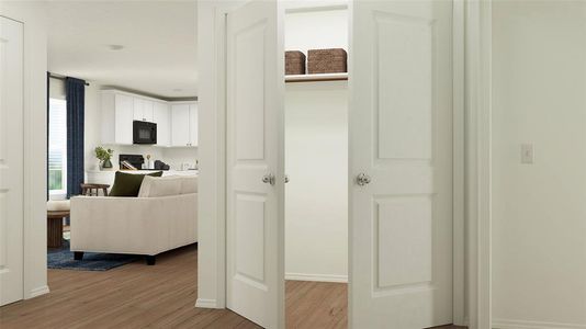 Hallway featuring light hardwood / wood-style floors