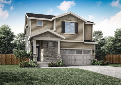 The Peak is a beautiful two story home with siding.