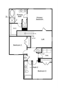 This floor plan features 3 bedrooms, 2 full baths, 1 half bath, and over 1,700 square feet of living space.