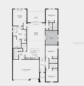 Structural options added: Tray ceiling package, gourmet kitchen and study in place of dining/flex room.