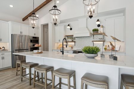 Kitchen with pendant lighting