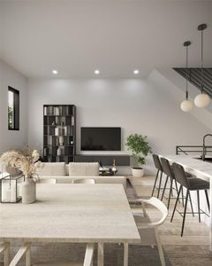 Living room featuring wood-type flooring