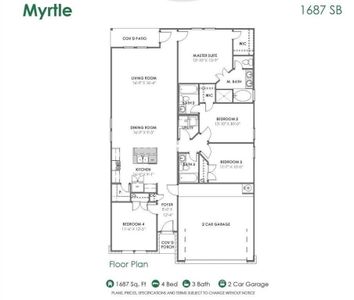 The Myrtle Floor Plan - 4 Beds | 3 Baths