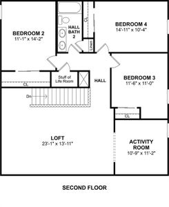 The Zambezi II floor plan by K. Hovnanian Homes. 2nd Floor shown. *Prices, plans, dimensions, features, specifications, materials, and availability of homes or communities are subject to change without notice or obligation.