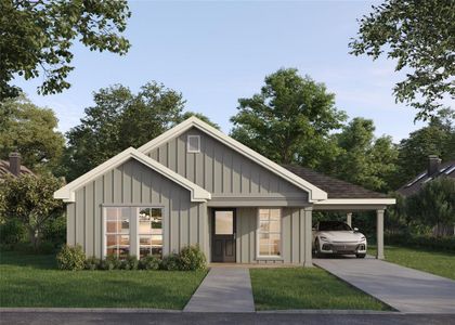 View of front of house featuring a front yard and a carport