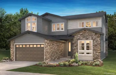 New construction Single-Family house 6693 Bridle Creek Pt, Castle Pines, CO 80108 plan 4073 Merrick Elevation B - Modern Colorado - image