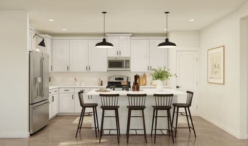 Beautiful kitchen with pendant lighting