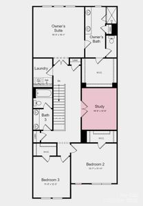 Second Floor Plan - Structural options added include: gourmet kitchen and study