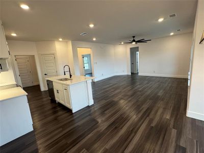 Dining Room Looking into Kitchen and Living Room