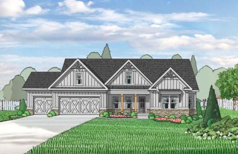 New construction Single-Family house 78 Riverside Trl, Monroe, GA 30656 plan (GA)Emerson Ranch A.2 3 Front Entry (with bonus) - image
