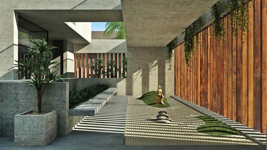 Elevated Zen Garden by First Floor Entrance