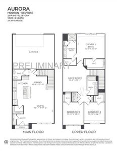 Our over the top Aurora Reverse floor plan offers outstanding entertaining space on the main level with a game room and spacious bedrooms upstairs!