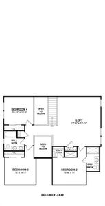 The Tuscaloosa floor plan by K. Hovnanian Homes. 2nd Floor shown. *Prices, plans, dimensions, features, specifications, materials, and availability of homes or communities are subject to change without notice or obligation.