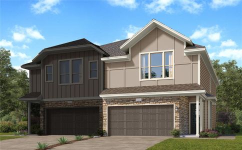 New construction Townhouse house 12715 Maravillas Gap Lane, Cypress, TX 77433 Allen II- photo 0