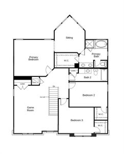 This floor plan features 3 bedrooms, 2 full baths, 1 half bath and over 2,200 square feet of living space.