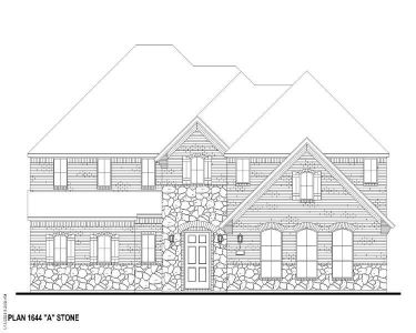 Plan 1644 Elevation A w/ Stone