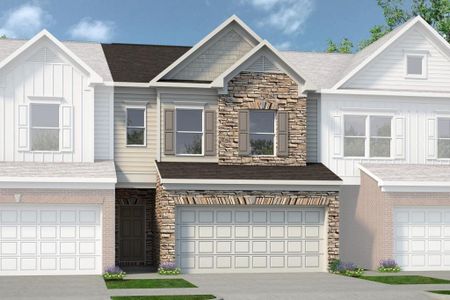 New construction Townhouse house 3580 Fairhaven Drive, Powder Springs, GA 30127 Maddux II- photo 0