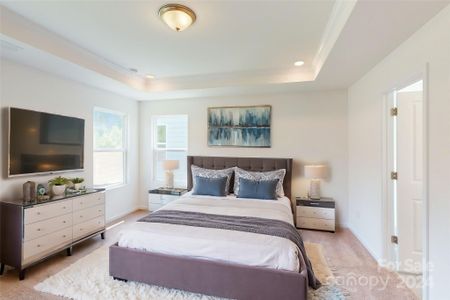 Owners bedroom shown with virtual staging