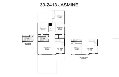 Floor Plan First Floor - All Options Selected