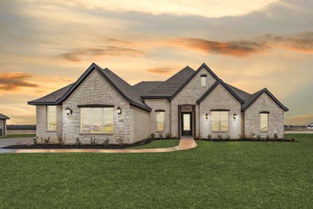 Elevation B With Stone | Concept 2623 at Mockingbird Hills – Premier Series in Joshua, TX by Landsea Homes