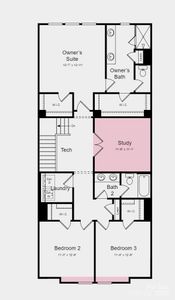 Second Floor Plan - Structural options added include: study.