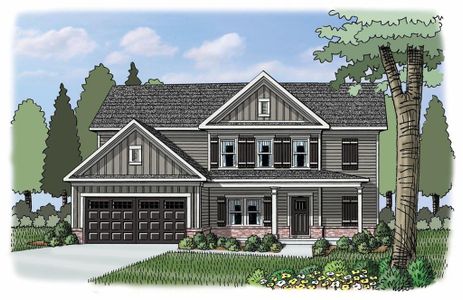 New construction Single-Family house 1175 Cherry Bark Ct, Loganville, GA 30052 plan (GA)Hayden A 2 Front Entry - image