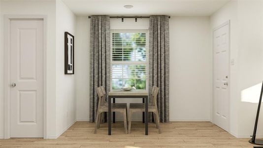 Dining space featuring light hardwood / wood-style flooring