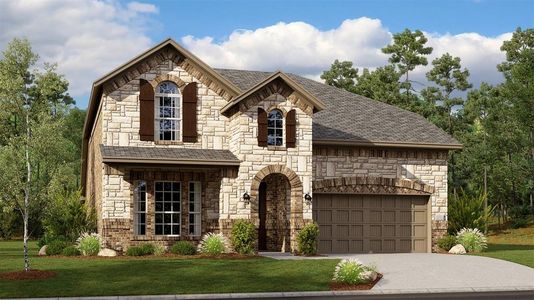New construction Single-Family house 137 Breeds Hill Rd, Little Elm, TX 75068 Azure w/ Media Standard- photo 0