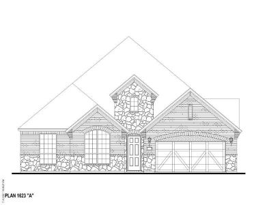 Plan 1623 Elevation A w/ Stone