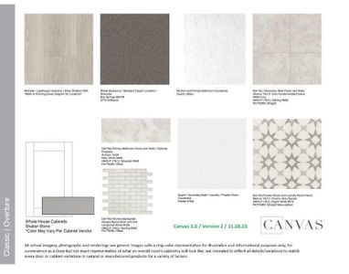 Design Selections.  Home is under construction and selections are subject to change.