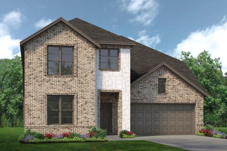 Elevation A with Stone | Concept 2870 at Chisholm Hills in Cleburne, TX by Landsea Homes