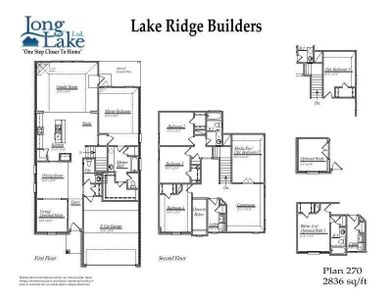 Plan 270 features 4 bedrooms, 3 full baths, 1 half bath, and over 2,800 square feet of living space.